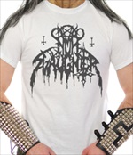 NUNSLAUGHTER - Hells Unholy Fire Logo (WHITE T-Shirt)
