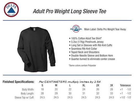 Delta Pro Weight Adult 5.2 oz Long Sleeve Tee