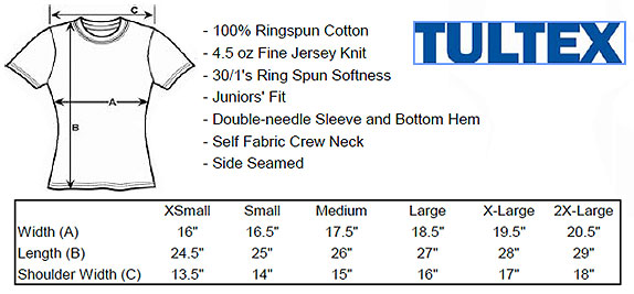 Tultex Sweatshirt Size Chart