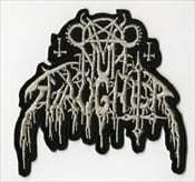 NUNSLAUGHTER - Hells Unholy Fire Logo (Silver On Black)