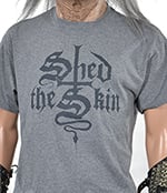SHED THE SKIN - Black Logo w/ Prophetic Fire Inverted Cross